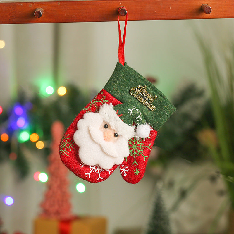 Wholesale Christmas Decoration Small Size Non-woven Christmas Socks Christmas Tree Decorations Candy Bags